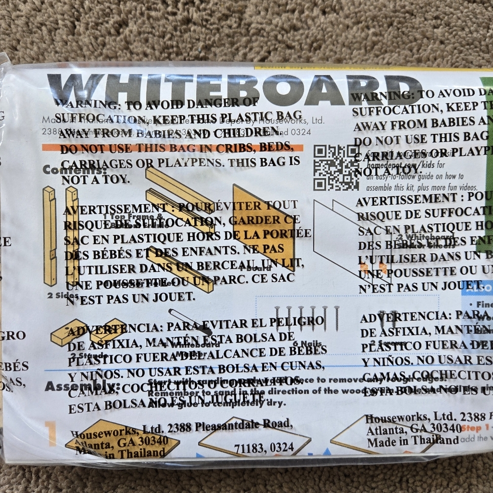 Set of 4. Home Depot Kids Workshop Whiteboard Kits. Toy DIY Building Set - Picture 2 of 3